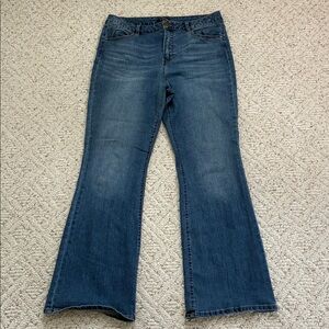 D.jeans High Rise Dark Wash Flare Bootcut Blue Denim Jeans
